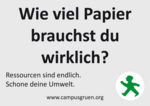 Aufkleber "Wie viel Papier brauchst du wirklich?" (2. Auflage)