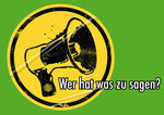 Flyer "Wer hat was zu sagen?" - Vorderseite (2010)