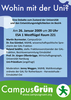 Plakat: Wohin mit der Uni?